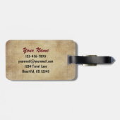 Monogram Rustic Country Mountain Silhouette Beer Bagagelabel (Achterkant horizontaal)