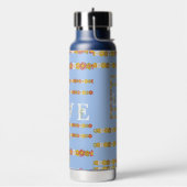 Monogram Rustic Daisy Floral Love Blue Water Bottl Waterfles (Links)