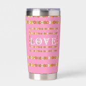 Monogram Rustic Daisy Floral Love Geïsoleerde Drinkbeker (Voorkant)