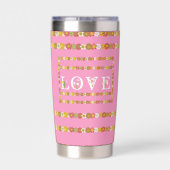 Monogram Rustic Daisy Floral Love Geïsoleerde Drinkbeker (Achterkant)