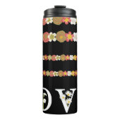 Monogram Rustic Daisy Floral Love Thermosbeker (Voorkant)