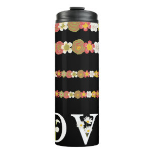 Monogram Rustic Daisy Floral Love Thermosbeker