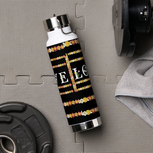 Monogram Rustic Daisy Floral Love Waterfles (Gym)