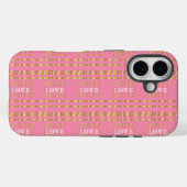 Monogram Rustic Daisy Floral Pink Case-Mate iPhone Case (Achterkant (horizontaal))