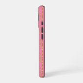 Monogram Rustic Daisy Floral Pink iPhone 16 Hoesje (Linkerkant)