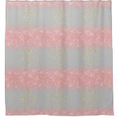 Monogram Rustic Glitter Roze Gray Shower Curtain Douchegordijn (Voorkant)