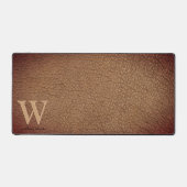 Monogram Rustic Leer Zwart Goud Naam Bureaumat (Voorkant)