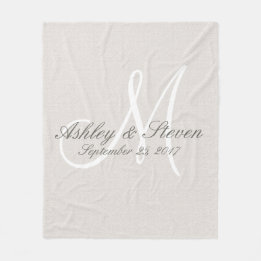 Monogram | Rustic Linen Fleece Deken