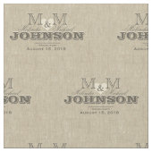 Monogram Rustic Linen kijk met hart Stof (Close Up)