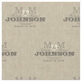 Monogram Rustic Linen kijk met hart Stof