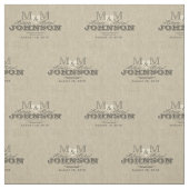 Monogram Rustic Linen kijk met hart Stof (Swatch)