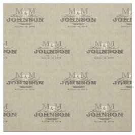Monogram Rustic Linen kijk met hart Stof