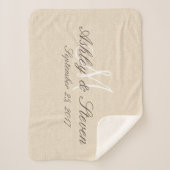 Monogram | Rustic Linen Kijk Sherpa Deken (Voorkant)