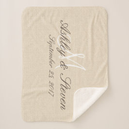 Monogram | Rustic Linen Kijk Sherpa Deken