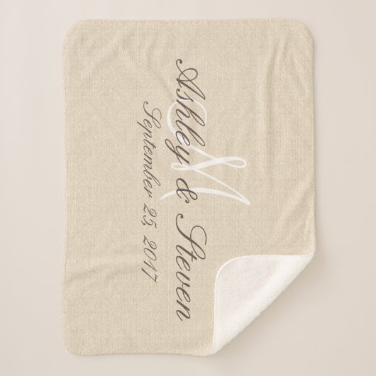 Monogram | Rustic Linen Kijk Sherpa Deken (Voorkant)