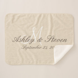 Monogram   Rustic Linen Kijk Sherpa Deken