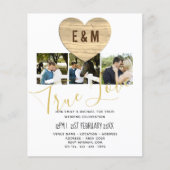 Monogram Rustic Photo Collage Love Heart Wedding (Voorkant)