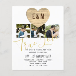 Monogram Rustic Photo Collage Love Heart Wedding