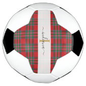 Monogram Rustic Plaid Naam Schotse Kabouter Meisje Voetbal (Gedraaid)