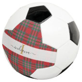 Monogram Rustic Plaid Naam Schotse Kabouter Meisje Voetbal (Drie kwart)