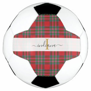 Monogram Rustic Plaid Naam Schotse Kabouter Meisje Voetbal