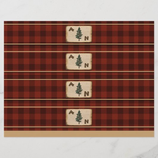 Monogram Rustic Pset Wedding Invitation Wrappers (Voorkant)