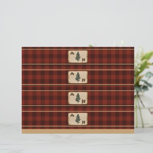 Monogram Rustic Pset Wedding Invitation Wrappers (Staand voorkant)