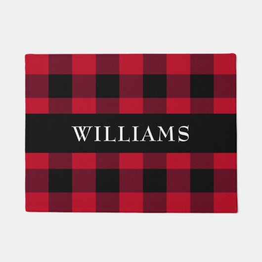 Monogram Rustic Red Buffalo Check Family Deurmat (Voorkant)