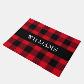 Monogram Rustic Red Buffalo Check Family Deurmat (Schuin)