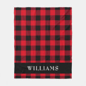 Monogram Rustic Red Buffalo Check Family Fleece Deken (Voorkant)