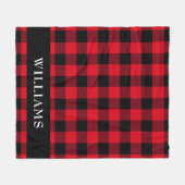 Monogram Rustic Red Buffalo Check Family Fleece Deken (Voorkant (Horizontaal))