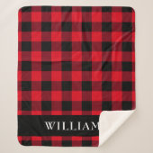 Monogram Rustic Red Buffalo Check Family Sherpa Deken (Voorkant)