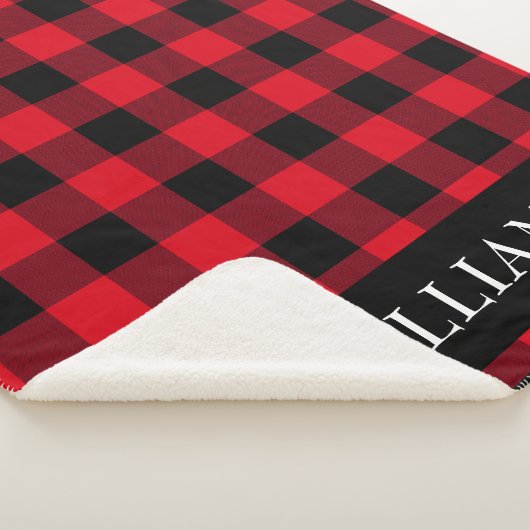Monogram Rustic Red Buffalo Check Family Sherpa Deken (3/4)
