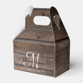 Monogram Rustic Script Barn Country Wedding Party Bedankdoosjes (Voorkant Zijde)