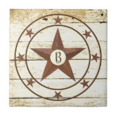 Monogram Rustic sterrwiel keramische tegel Tegeltje (Voorkant)