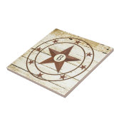 Monogram Rustic sterrwiel keramische tegel Tegeltje (Zijkant)
