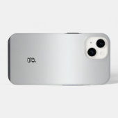Monogram Rustic Tealgrijs Customize Unisex iPhone Hoesje (Achterkant horizontaal)