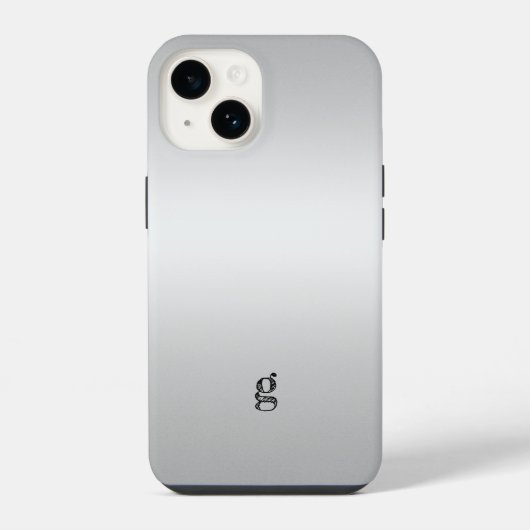 Monogram Rustic Tealgrijs Customize Unisex iPhone Hoesje (Achterkant)