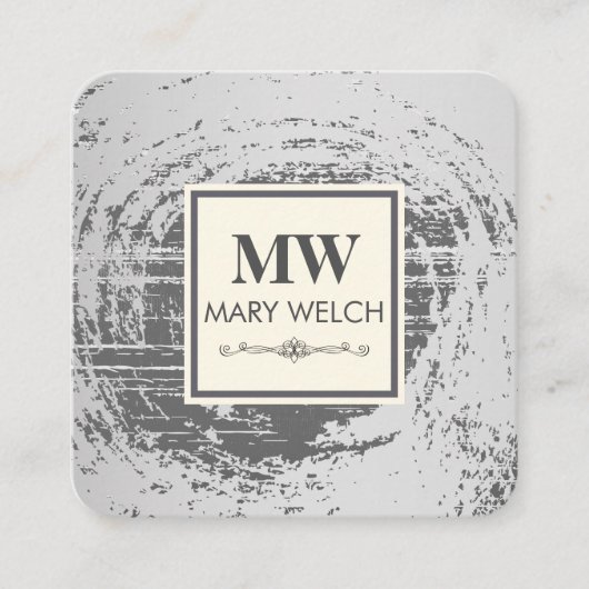 Monogram Rustic Texture Afsprakenkaartje (Voorkant)