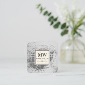 Monogram Rustic Texture Afsprakenkaartje (Staand voorkant)