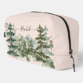 Monogram Rustic Watercolor Bos en berg Toilettasje (Rechterhoek)