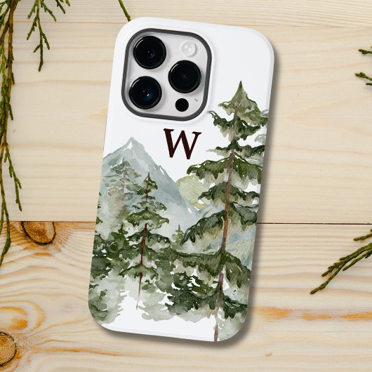 Monogram Rustic Watercolor Dennenbos & Berg Case-Mate iPhone Case