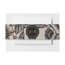 Monogram Rustic Wedding Belly Band Uitnodigingen Wikkel