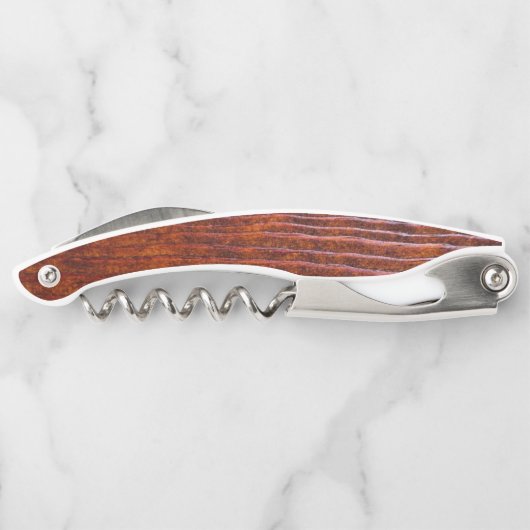 Monogram  Rustic Wood Grain Rich Brown Kurkentrekker (Achterkant)