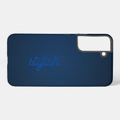 Monogram Rustiek Donkerblauw Samsung Galaxy Hoesje (Achterkant horizontaal)