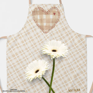 Monogram  rustiek hart en tartan Brown Schort