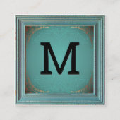 Monogram | Rustiek Lijst Goud Decoratieve Mandala Vierkante Visitekaartje (Voorkant)