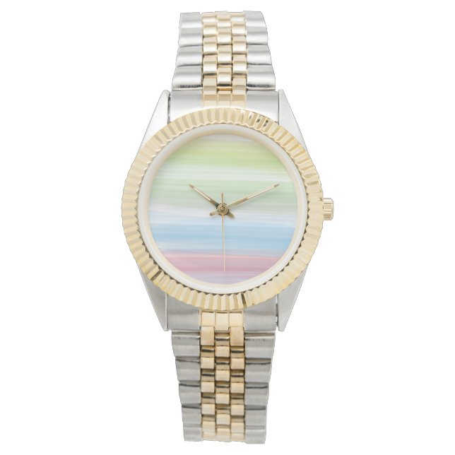 Monogram Rustiek Multicolor Blauwgroen Vrouwen Horloge (Voorkant)
