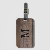 Monogram rustiek script naam reizen bagagelabel (Voorkant (verticaal))