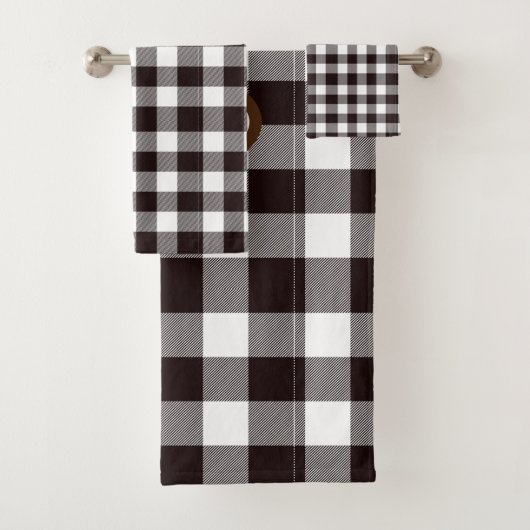 Monogram rustieke chique plaid bad handdoek (Insitu)